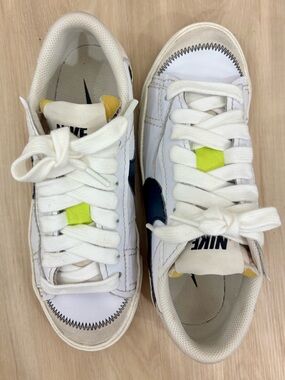 Nike Blazer Low ‘77 Jumbo White/Black/Sail Sneakers Thick Stitching Womens 8.5
